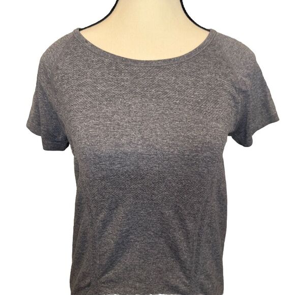Athleta Top Women’s Ruched Fastest Track Running Stretch Workout Gym Gray Sz M - Picture 2 of 8